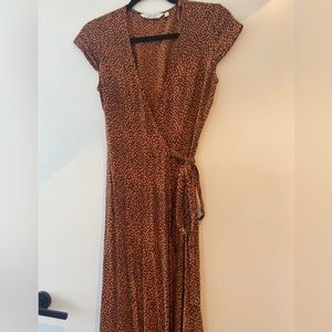 & other stories long wrap polka dot dress size 0